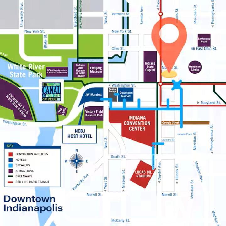 Free Parking! Downtown King Suite Lucas Oil- Conv Center Skywalk#1 印第安納波利斯 外观 照片
